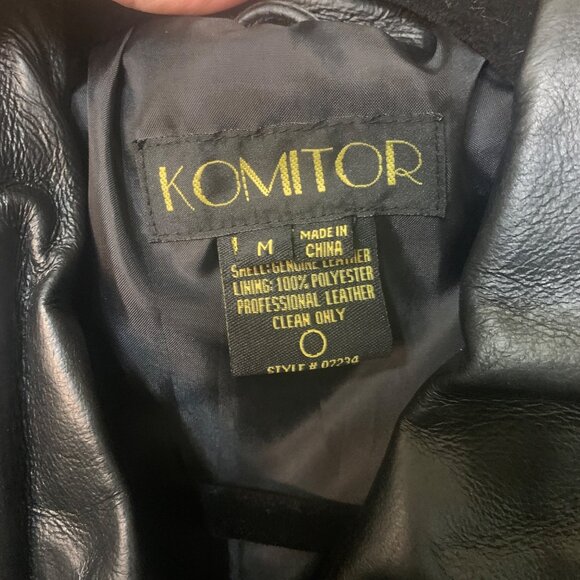 Womens Black Leather Long Trench Coat Gold Button NOS Goth Matrix Steampunk - Picture 12 of 12